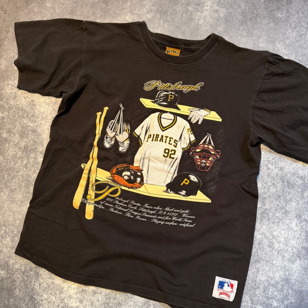 Vintage Pittsburgh Pirates Baseball T Shirt Nutmeg Made in USA Large‎